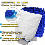 Microfiber Car Wash Mitt Double Sided Chenille Auto Gloves Ultra